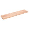 vidaXL Wall Shelf Light Brown 78.7 in.x19.7 in.x(0.8 in.-1.6 in.) Treated Solid Wood Oak - 2 of 4