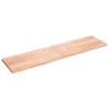 vidaXL Wall Shelf Light Brown 78.7 in.x19.7 in.x(0.8 in.-1.6 in.) Treated Solid Wood Oak - image 2 of 4