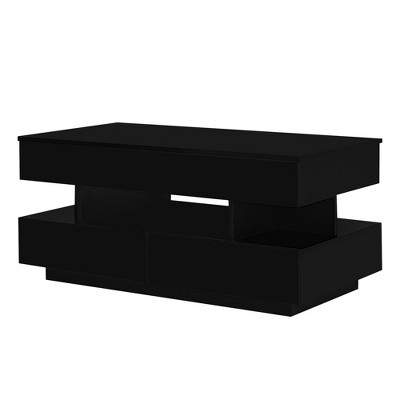 CLIHOME Multi-Functiona Lift-Top Coffee Table with 2 Drawers, Modern Coffee Table with Hidden Compartment