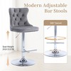 QingMoon Swivel Bar Stools Set of 2, Adjustable Barstools, Velvet Tufted Counter Height Chairs with Nailhead Trim for Kitchen Island, Home Pub - 2 of 4