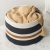 FONTOI Cotton Round Laundry and Storage Basket, Laundry Baskets for Home, Gray&White, 19.7"*13"*19.7" - 2 of 4