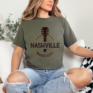 Simply Sage Market Nashville Music City Guitar Short Sleeve Tee - 1 of 4