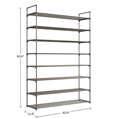 Hastings Home 8-Tier Stackable Metal and Plastic Shoe Rack