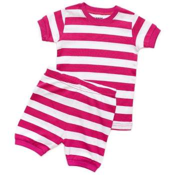 Kids Short Sleeve Striped Cotton Pajamas  