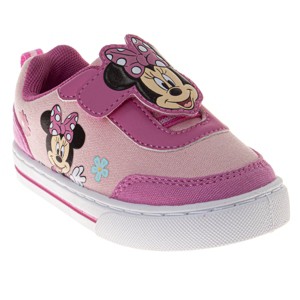 Disney Characters Soft Canvas Sneakers Minnie Mouse, Stitch, and  Winnie The Pooh Comfort Fit Casual Wear Easy Closure (Toddler – Big Kid) - 1 of 4
