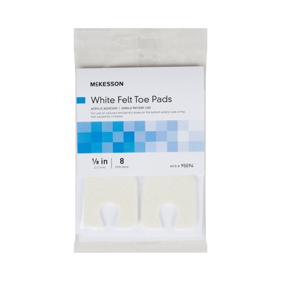 McKesson Pedi-Pads White Callus Pad 1/8 Inch Thick Adhesive for the Foot 95094, 8 Ct