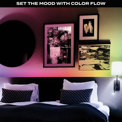 BrightLux 16.4' RGBIC Color Flow LED Tape Light with Remote Control