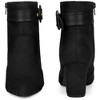Perphy Women's Buckle Strap Pointy Toe Block Heel Ankle Boots - 2 of 3