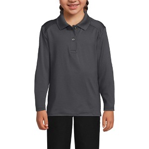 Lands' End School Uniform Kids Long Sleeve Feminine Fit Rapid Dry Polo Shirt - 1 of 4