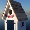 Home Bazaar 9" Dockside Cabin Wood Bird House White - 2 of 3