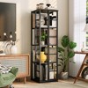 GustoWave Metal 360° Rotating Bookshelf, 4-Tier Corner Book Shelf Tower, Floor Standing Industrial Book Magazines Storage Organizer - 2 of 4