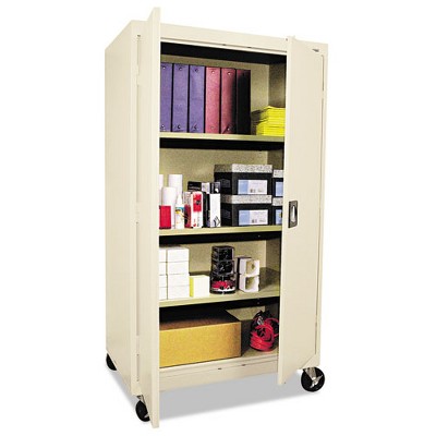 Putty Steel 66" Tall Storage Cabinet with Adjustable Shelves