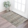 HomeRoots 3' X 5' Gray Ivory and Blue Abstract Power Loom Worn Faded Area Rug With Fringe - 2 of 4