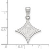 Black Bow Jewelry 14k White Gold Furman Paladins NCAA Large Pendant - 2 of 3