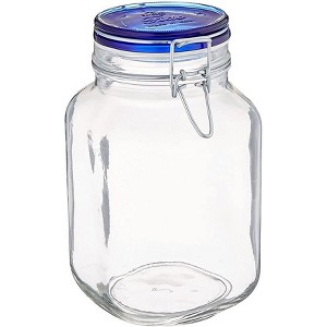 Bormioli Rocco Fido Jar with Blue Lid, Made of Premium Quality Italian Glass, Airtight Seal with Gasket - 1 of 4