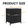 Syemin Storage Cabinet Set of Two, Two Drawer Dresser Chest of Drawers with Metal Frame and Wooden Top, Black, 18"*11.8"*20" - 4 of 4