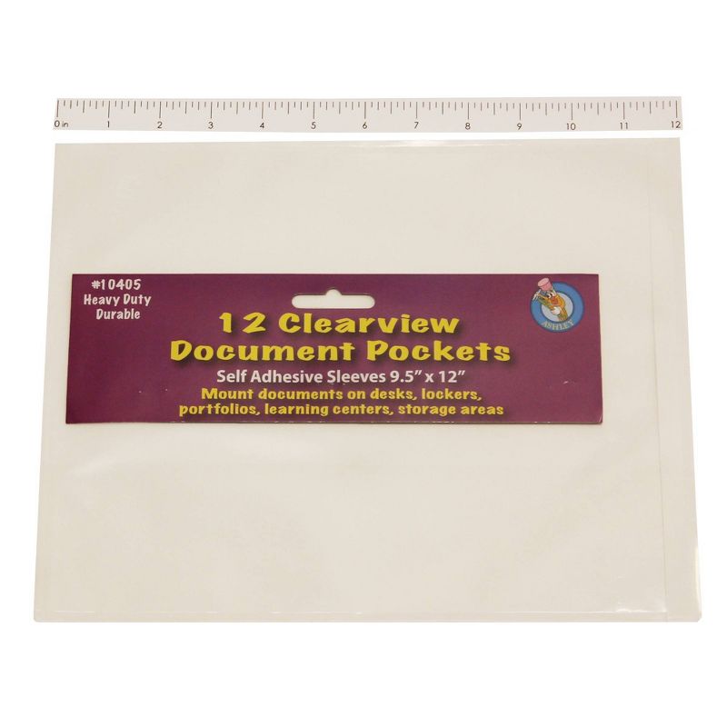 36ct 9&#34; x 12&#34; Clear View Self-Adhesive Document Pockets - Ashley Productions, 2 of 4