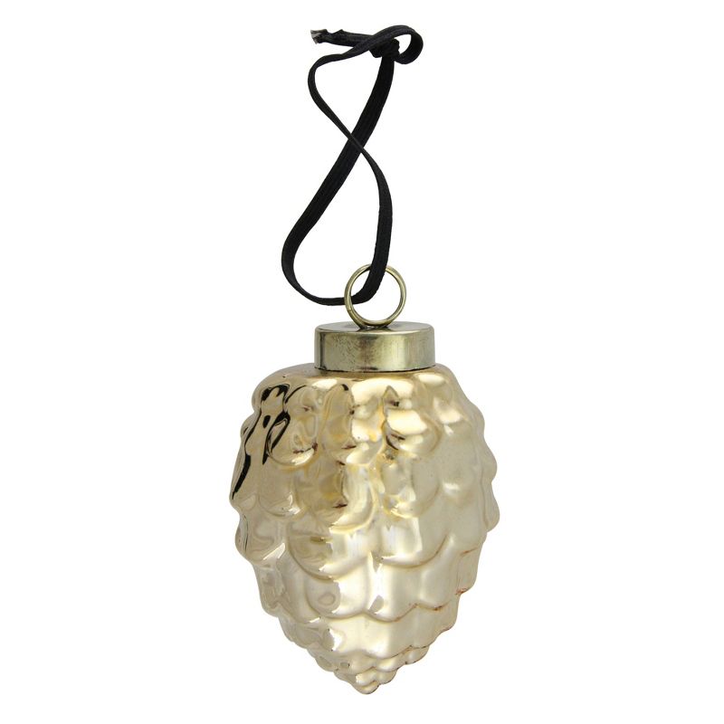 Northlight 8ct Ceramic Pine Cone with Metallic Finish Christmas Ornament Set 2.75" - Silver/Gold, 5 of 6