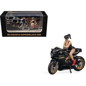 MV Agusta Superveloce 800 Motorcycle Black and Gold with Figure 1/64 Diecast Model Car by CM Model - 1 of 4