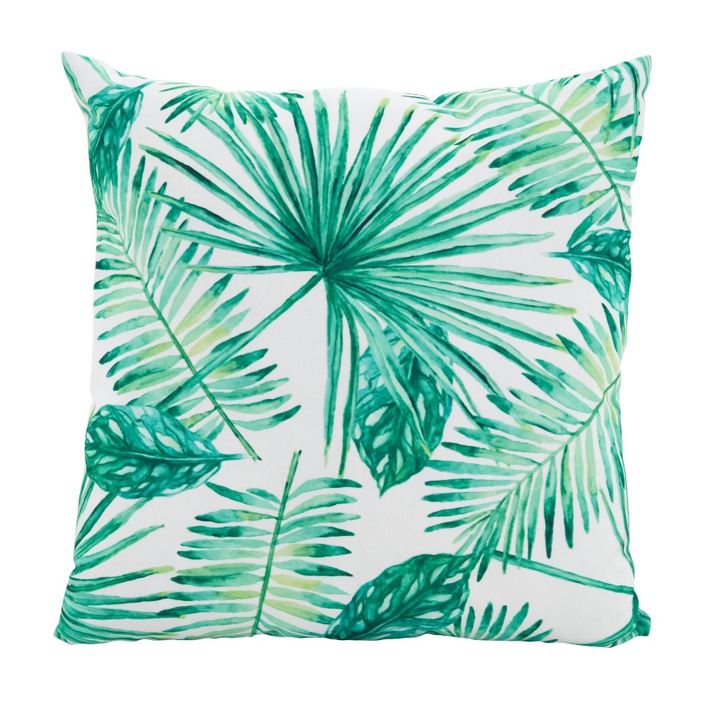 Photos - Pillow Saro Lifestyle 18"x18" Swaying Palms Poly Filled Throw  Green