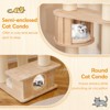 Tangkula 69" Tall Cat Tree Wooden Kitten Tower w/ 2 Condos Cozy Top Perch Space Capsule - 4 of 4