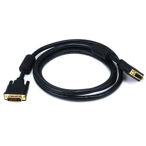 Monoprice DVI Extension Cable - 6 Feet - Black | 28AWG Dual Link Digital 24-pin Male to 24-pin Female Gold Plated - 1 of 3