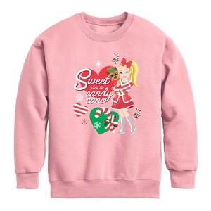 JoJo Siwa Sweet As A Candy Cane Graphic Long Sleeve Fleece Sweatshirt - Mauve - 5T - 1 of 2