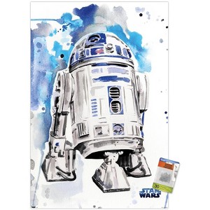 Trends International Star Wars: Original Trilogy - R2D2 Watercolor Unframed Wall Poster Prints - 1 of 4