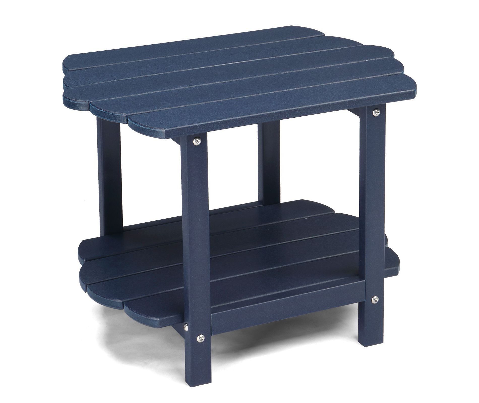 Karl Home | 24-Inch Navy Blue Two-Tier HDPE Side Table