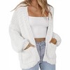 Clearlove Women's Cardigan Soft Pocketed Long Sleeves Casual Knitted Open Front Cardigans Lightweight Sweaters - 2 of 4