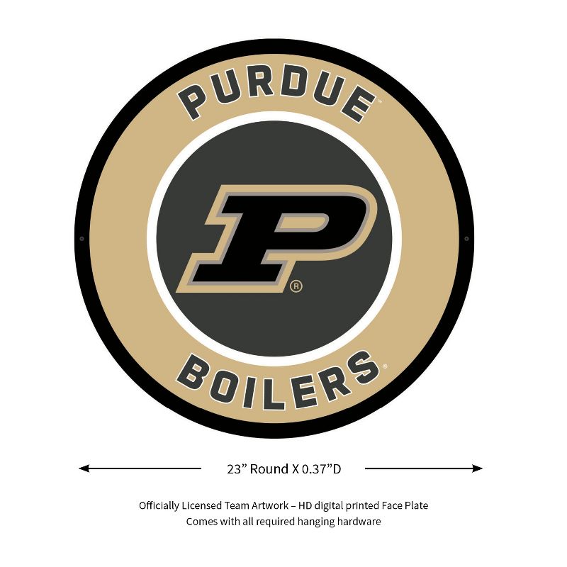 Evergreen Ultra-Thin Edgelight LED Wall Decor, Round, Purdue University- 23 x 23 Inches Made In USA, 2 of 7