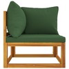 VidaXL Sectional Corner Sofa with Green Cushions Solid Wood Acacia - 4 of 4