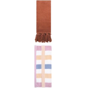 REGALWOVEN 2 Packs Cotton Absorbent Soft Decorative Bathroom Hand Towel for Kitchen - 1 of 4