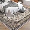 Washable Vintage Boho Area Rug, Low-Pile Soft Non-Slip Carpet for Living Room, Bedroom, Kitchen, Stain-Resistant Large Rug - 2 of 4