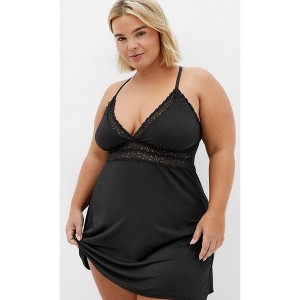 Women's Plus Size Viva Babydoll - black | CITY CHIC - 1 of 4