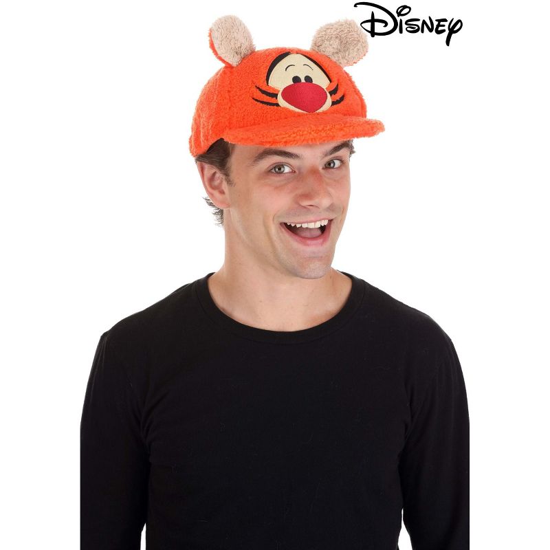 HalloweenCostumes.com    Disney Tigger Plush Fuzzy Costume Cap with Ears, Black/Orange/Brown, 3 of 5