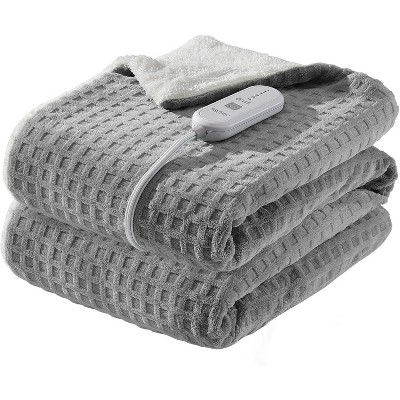 Electric Blanket Heated Throw, Ultra Soft Cozy Flannel Heating Blanket with 5 Fast Heat Levels