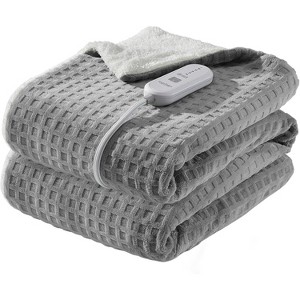 Electric Heated Blanket Throw, Ultra Soft Cozy Flannel Heating Blanket with 5 Fast Heat Levels - 1 of 4