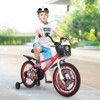 Infans Rabbit Pilot Sporty Kids Bike, 18 Inch Child Bike for 4-8 Years Old with Adjustable Height, Training Wheels, Handbrake & Coaster Brake, Red - image 3 of 4