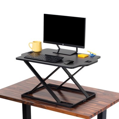 X-Elite Essential Standing Desk Converter with Pneumatic Height Adjustment – Black – Stand Steady