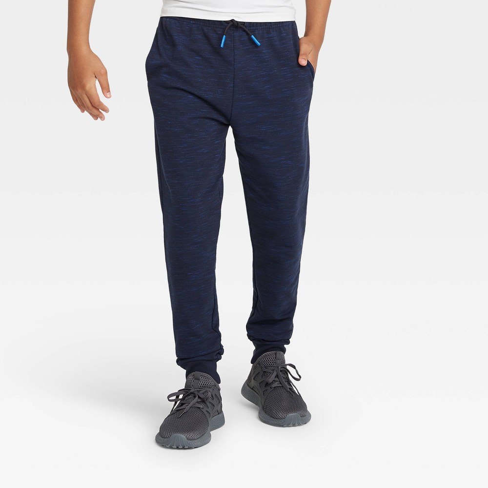 Boys' French Terry Jogger Pants - All in Motion Navy Heather XXL, Blue Grey was $20.0 now $14.0 (30.0% off)