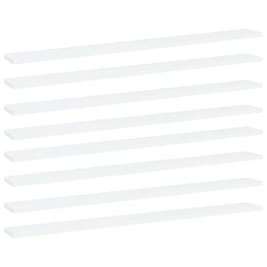 vidaXL Set of 8 White Bookshelf Boards in Engineered Wood- Simple, Easy-to-Clean - 1 of 4