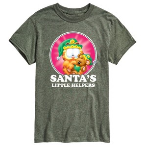 Men's - Garfield - Santas Little Helpers Christmas Short Sleeve Graphic T-Shirt - 1 of 4