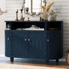 NicBex 48 Inch U-Style Curved Design Storage Cabinet with 4 Doors and Adjustable Shelves for Entryway,Dining Room - 2 of 4