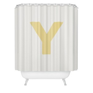 Deny Designs April Lane Art Block Monogram Shower Curtain - 1 of 3