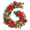 COZONY 6ft Christmas Garland with 20 LED Lights, Battery Operated Pre-Lit Garland with Flowers Berries Balls for Mantle Fireplace Stairs - 2 of 4