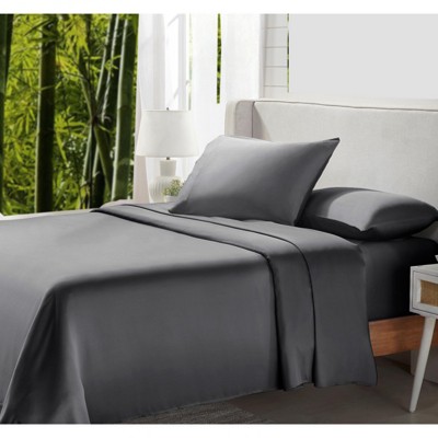 Luxurious Full Size Dark Gray Bamboo Rayon Deep Pocket Sheet Set