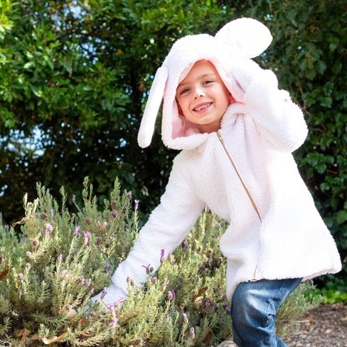 A Leading Role Premium Child Fuzzy Bunny Zip-up Jacket Size 7/8 : Target