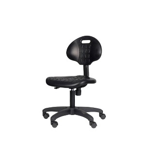 16"-21" Adjustable Height Polyurethane Task Office Chair Black- Hampden Furnishings: Ergonomic, Unupholstered, Steel Frame - 1 of 4