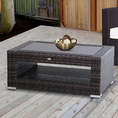 Outdoor Patio Storage Tables Target, Outdoor Wicker Console Table With Storage